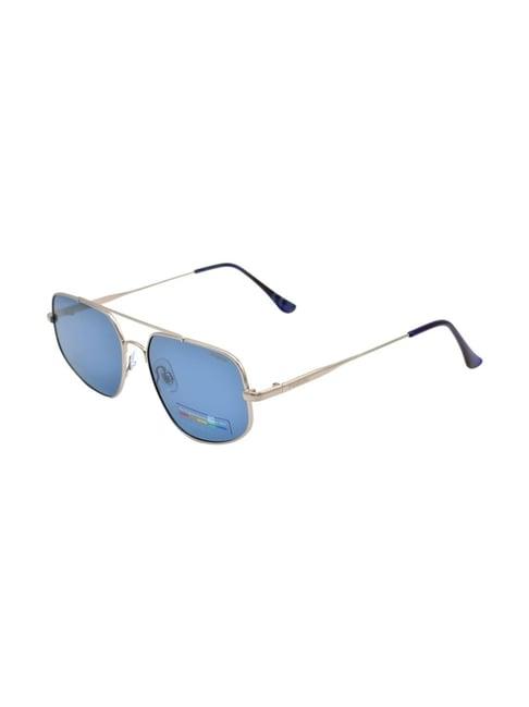 polaroid blue rectangular polarised and uv protected lens sunglasses for men