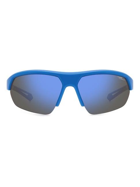 polaroid blue rectangular unisex sunglasses