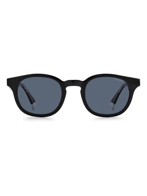 polaroid blue round sunglasses for men