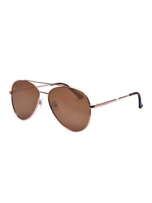 polaroid brown aviator uv protection sunglasses for women