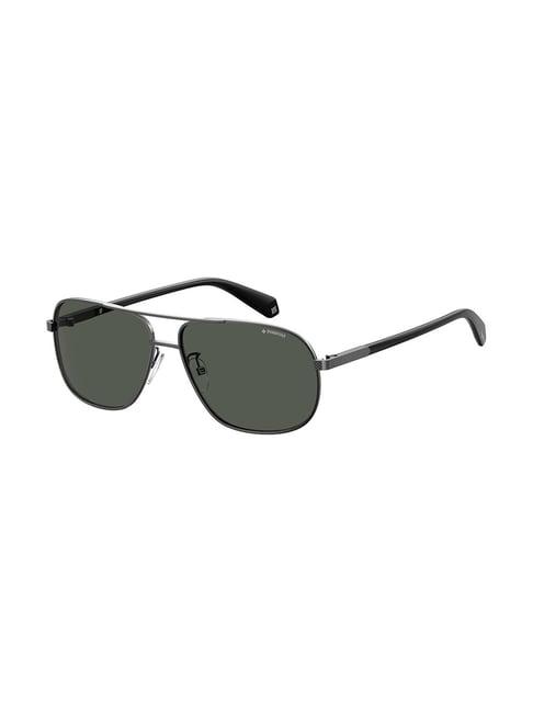 polaroid grey aviator sunglasses for men