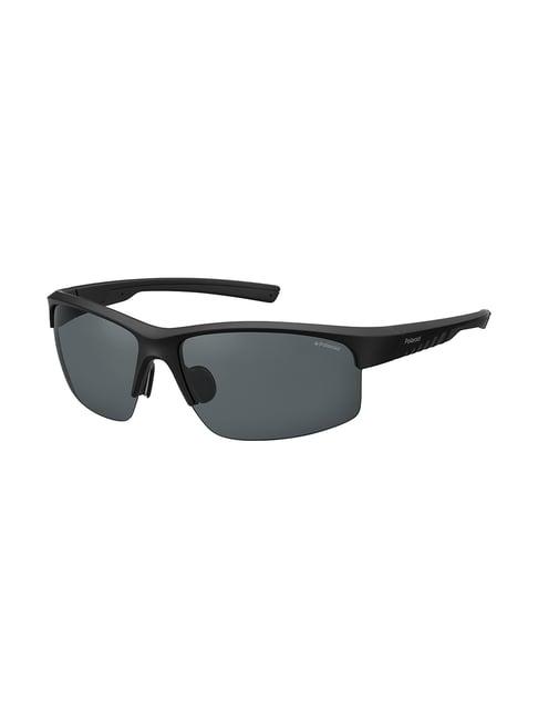 polaroid grey rectangular sunglasses for men