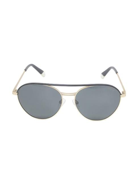 polaroid grey round sunglasses for men