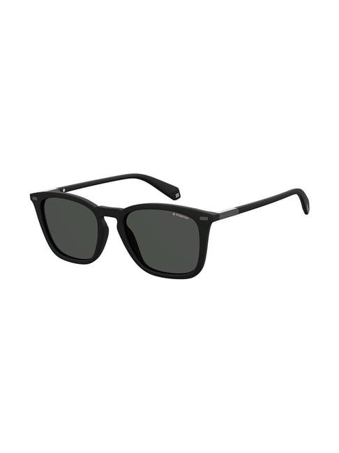 polaroid grey square sunglasses for men