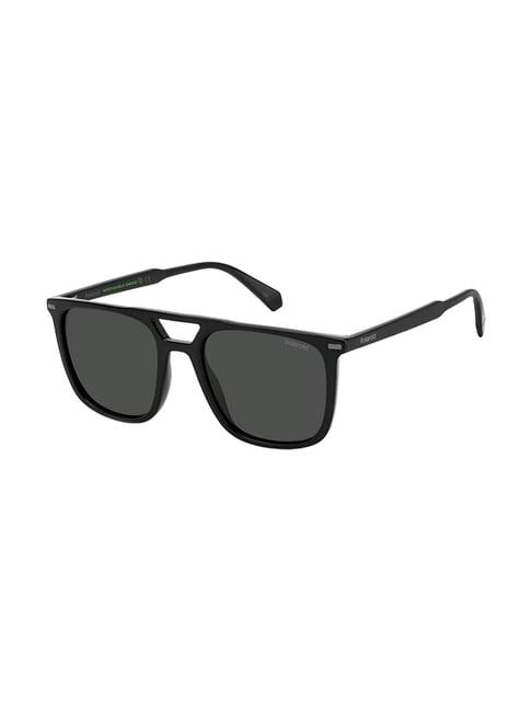polaroid grey square sunglasses for men