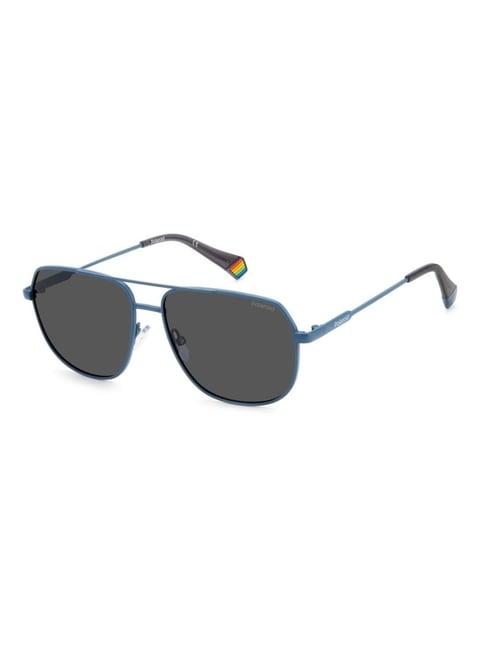 polaroid grey square uv protection unisex sunglasses