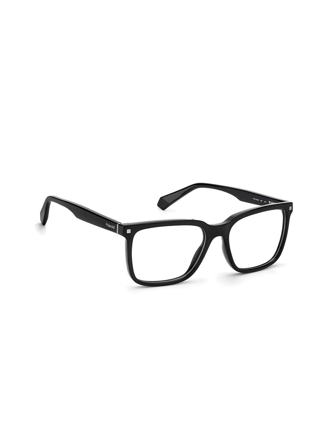 polaroid men black full rim square frames