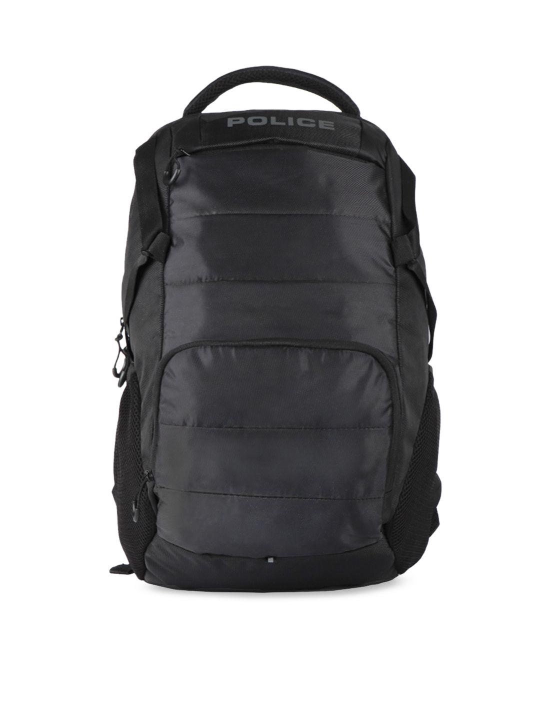 police men black solid premium quality lightweight backpack