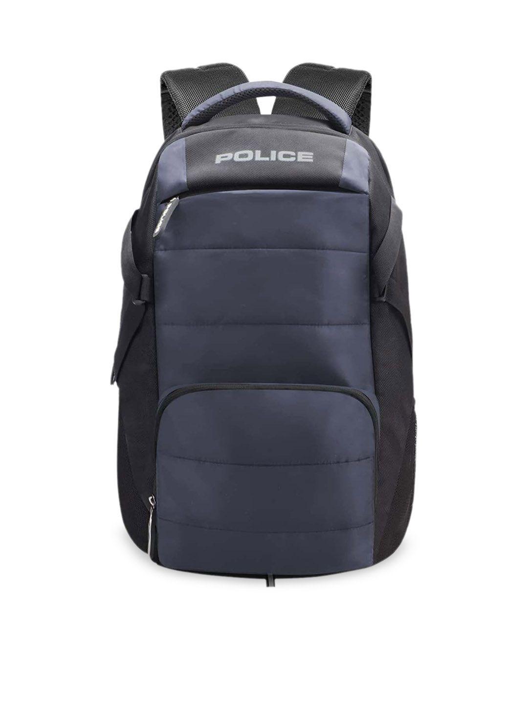 police unisex black & blue 30 ltrs laptop backpack