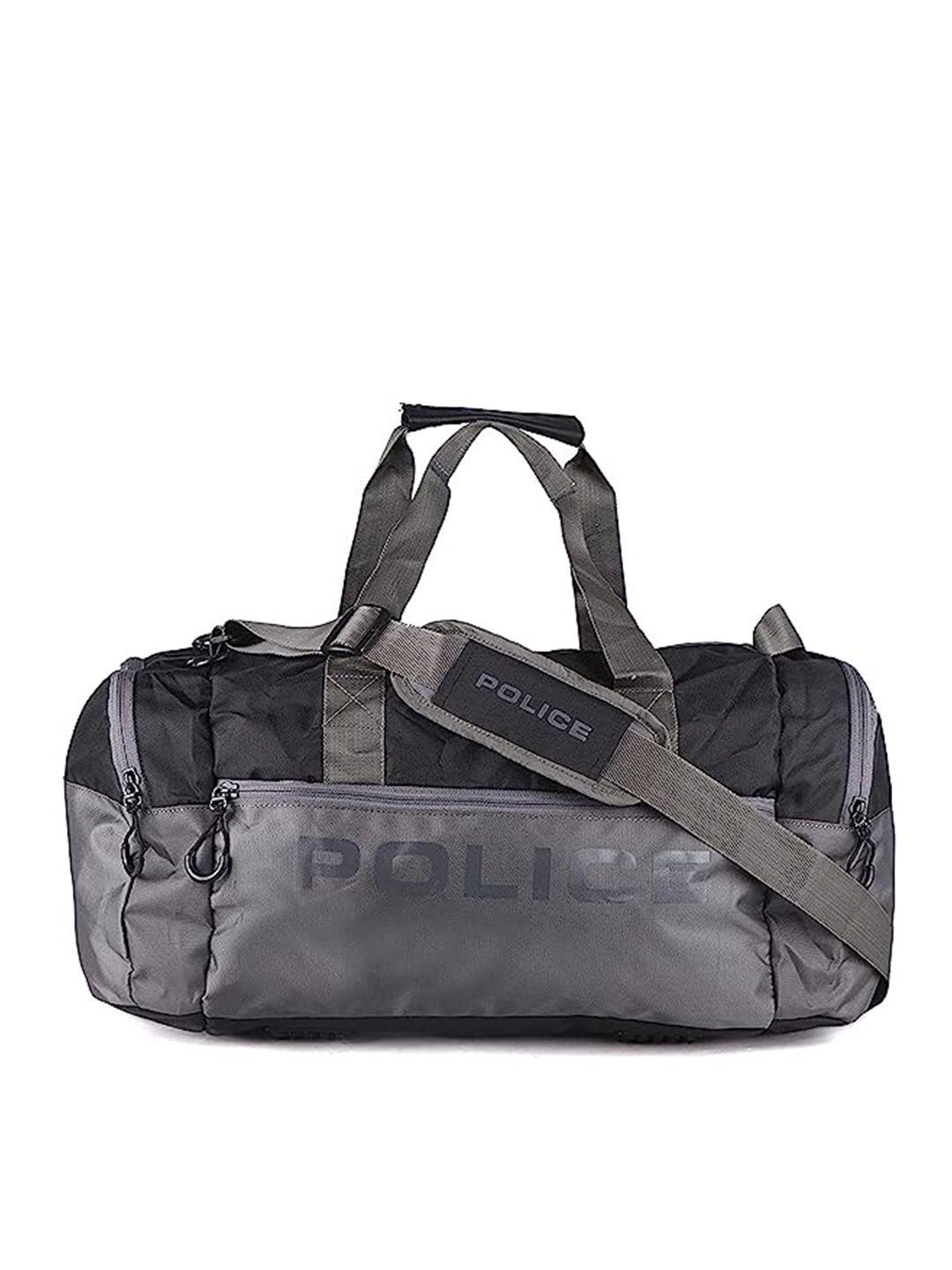 police black & grey solid duffel bag