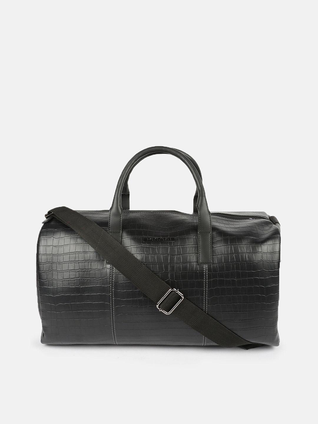 police black solid medium croco classy  duffel bag