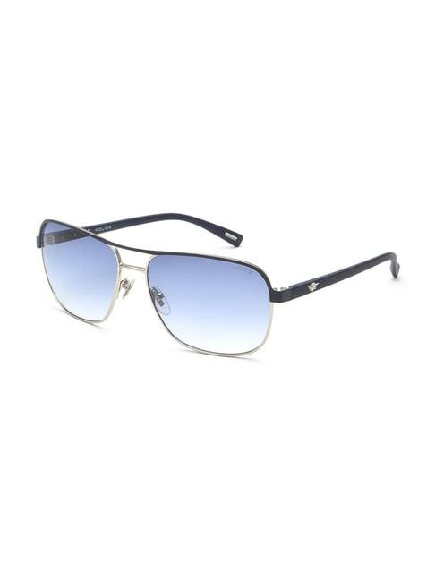 police blue square sunglasses for men