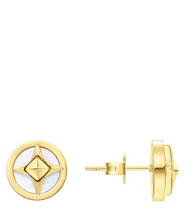 police gold lucky star studs