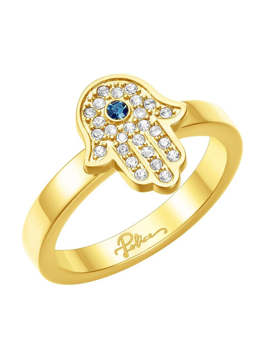 police gold-plated stone-studded finger ring