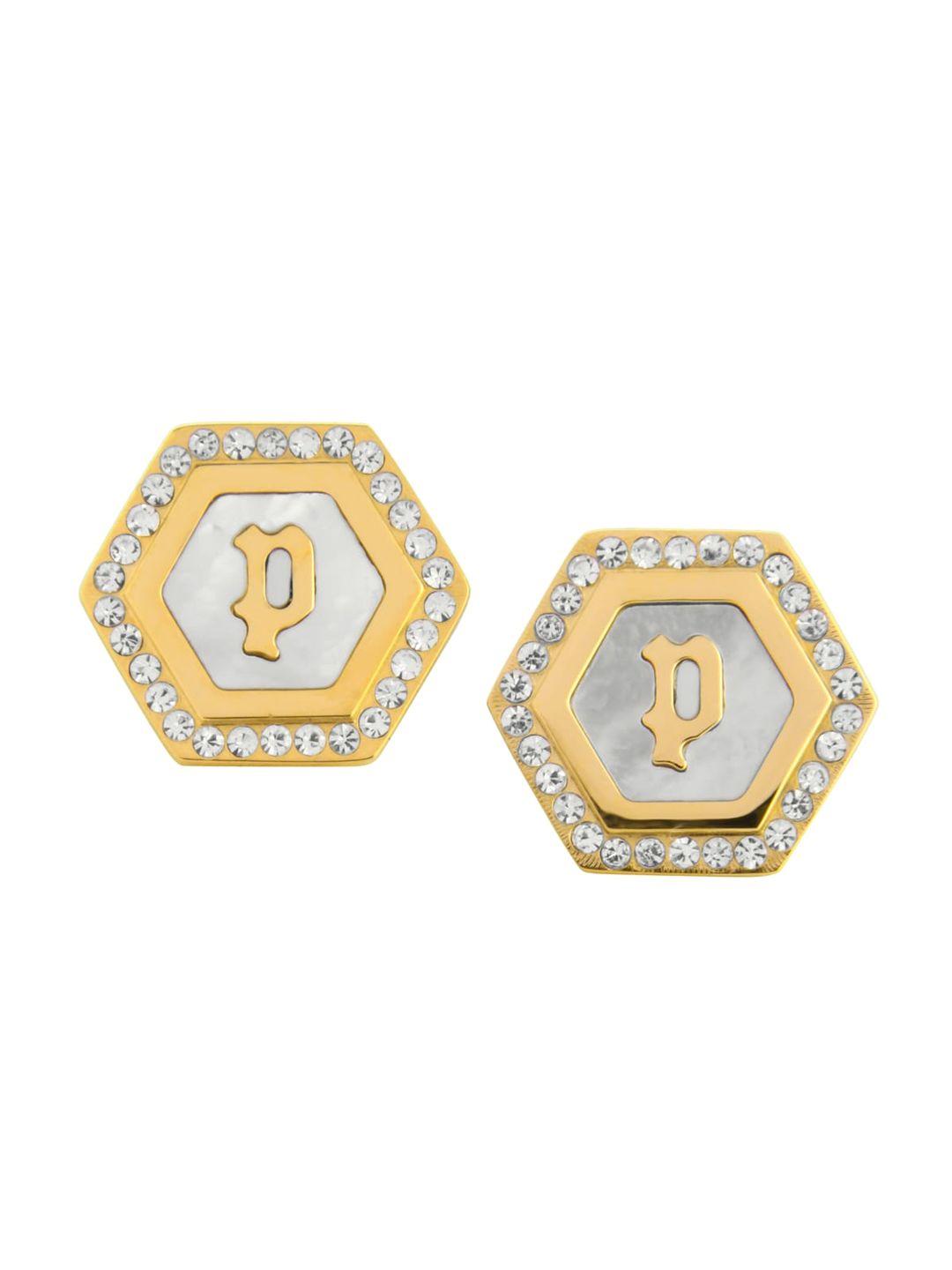 police gold-toned contemporary studs earrings