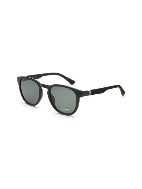 police green oval sunglasses for men