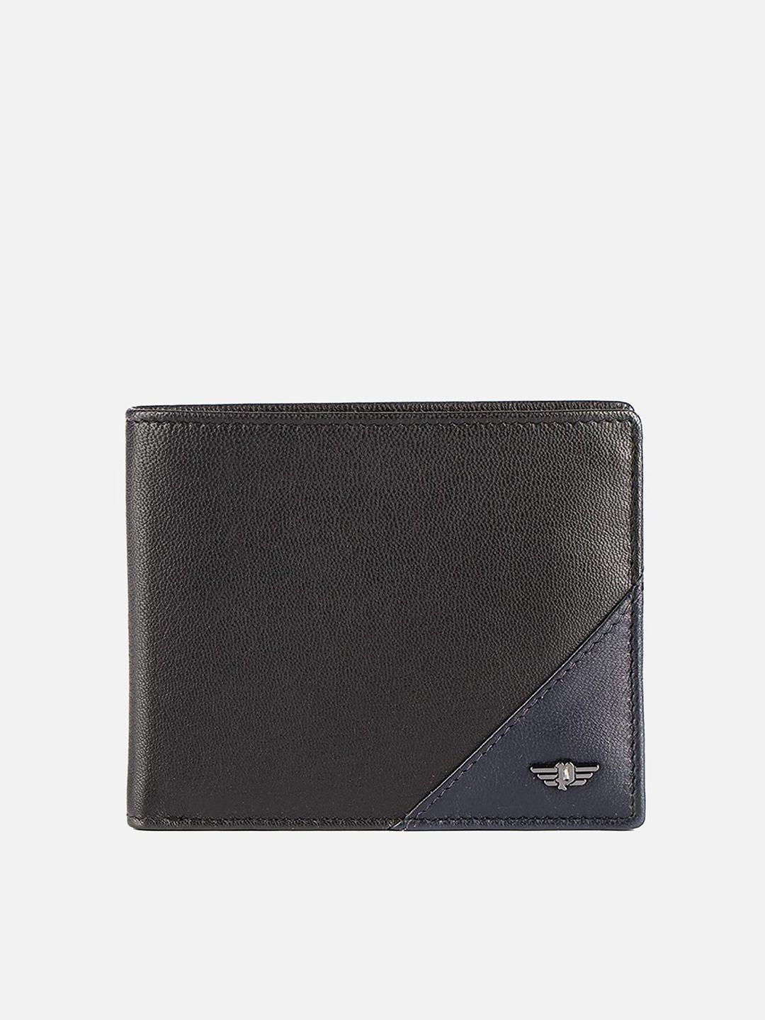 police men black leather two fold wallet