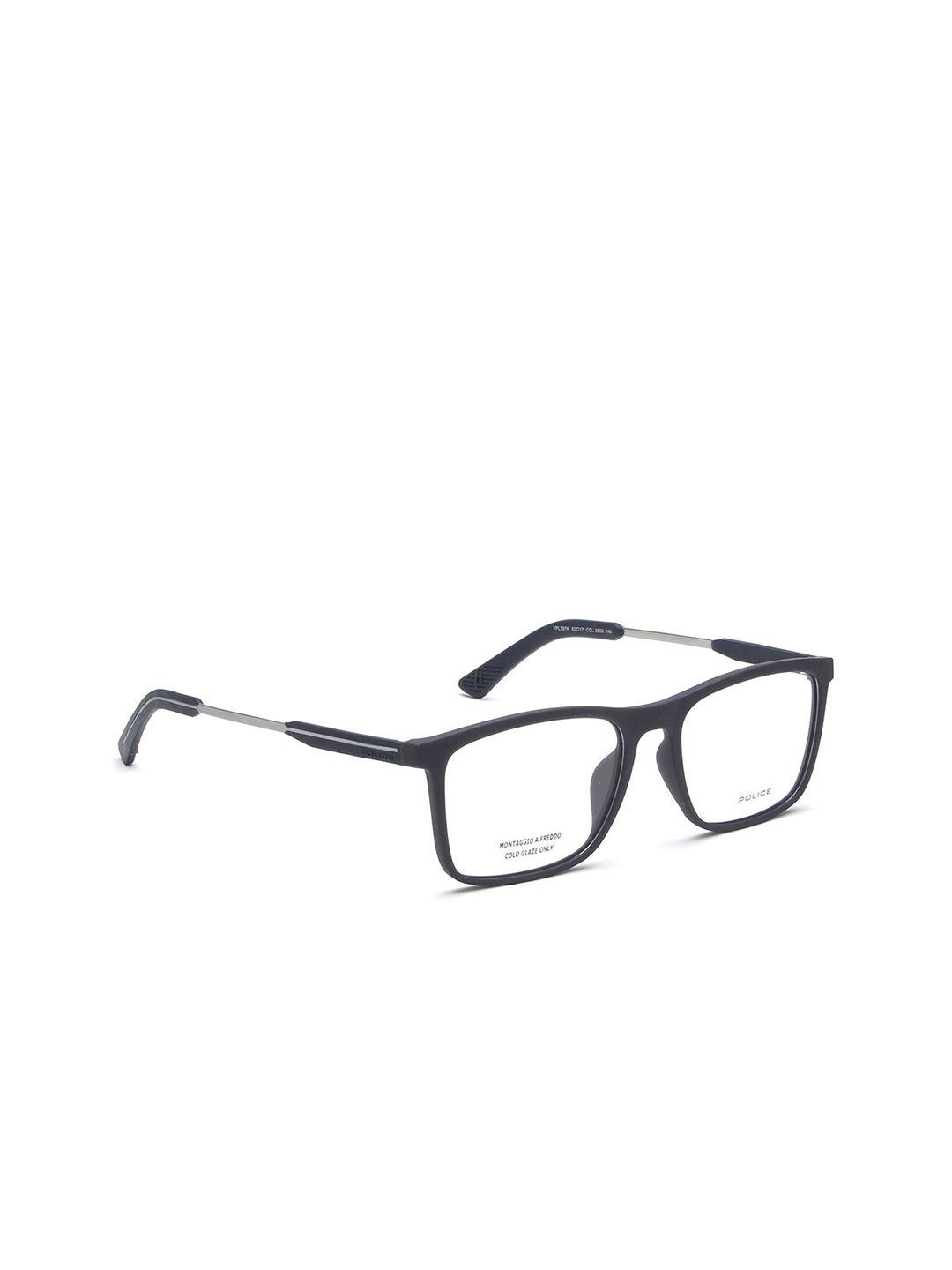 police men black solid full rim square frames