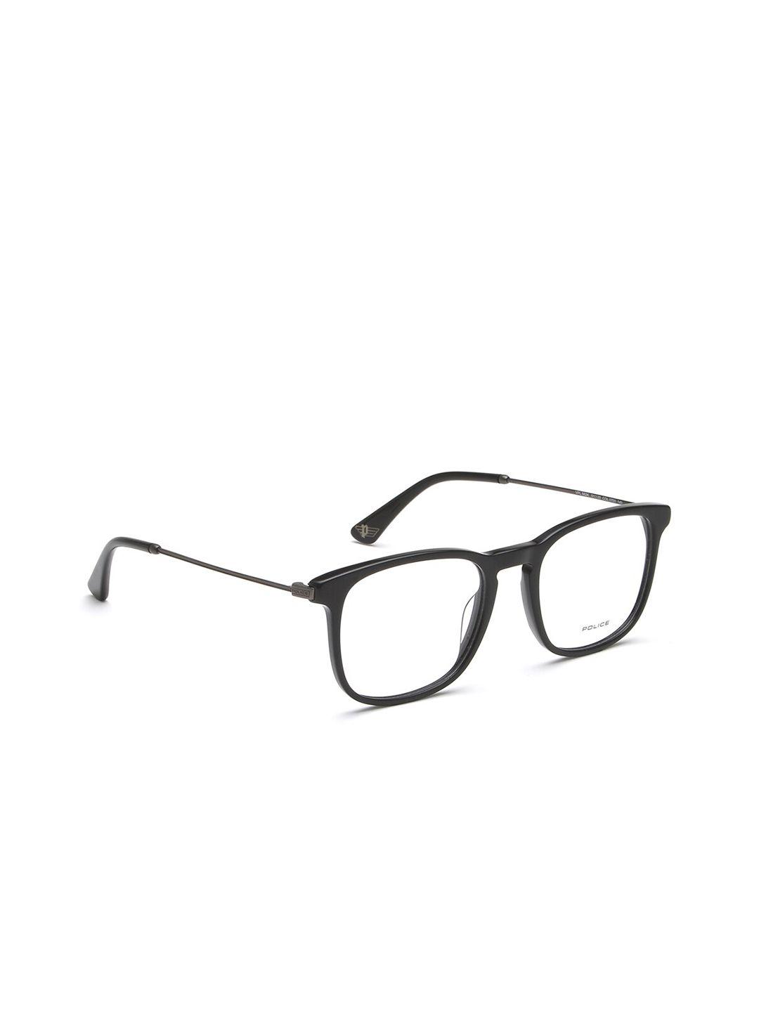 police men black solid full rim square frames