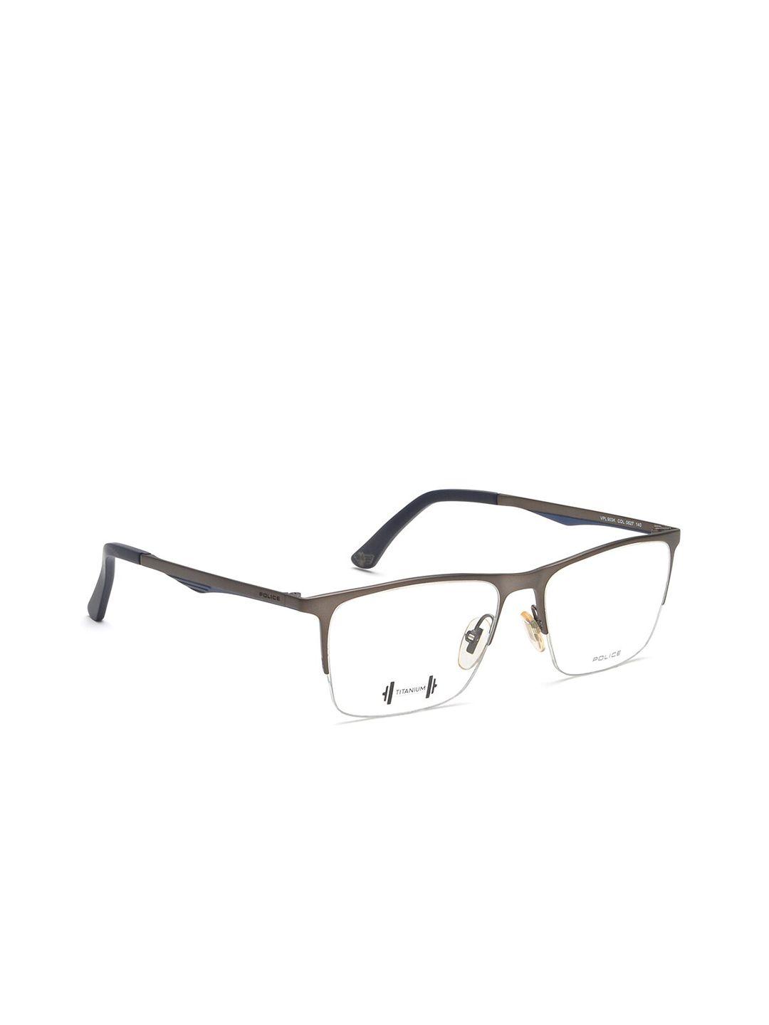 police men blue & gunmetal toned half rim square frames