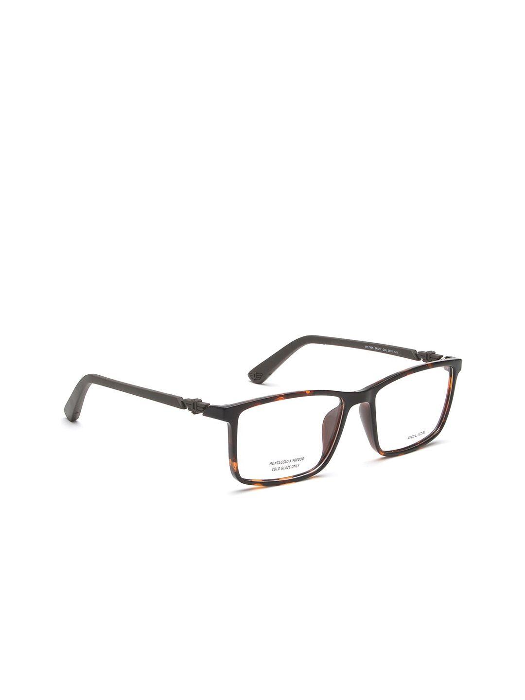 police men brown full rim rectangle frames