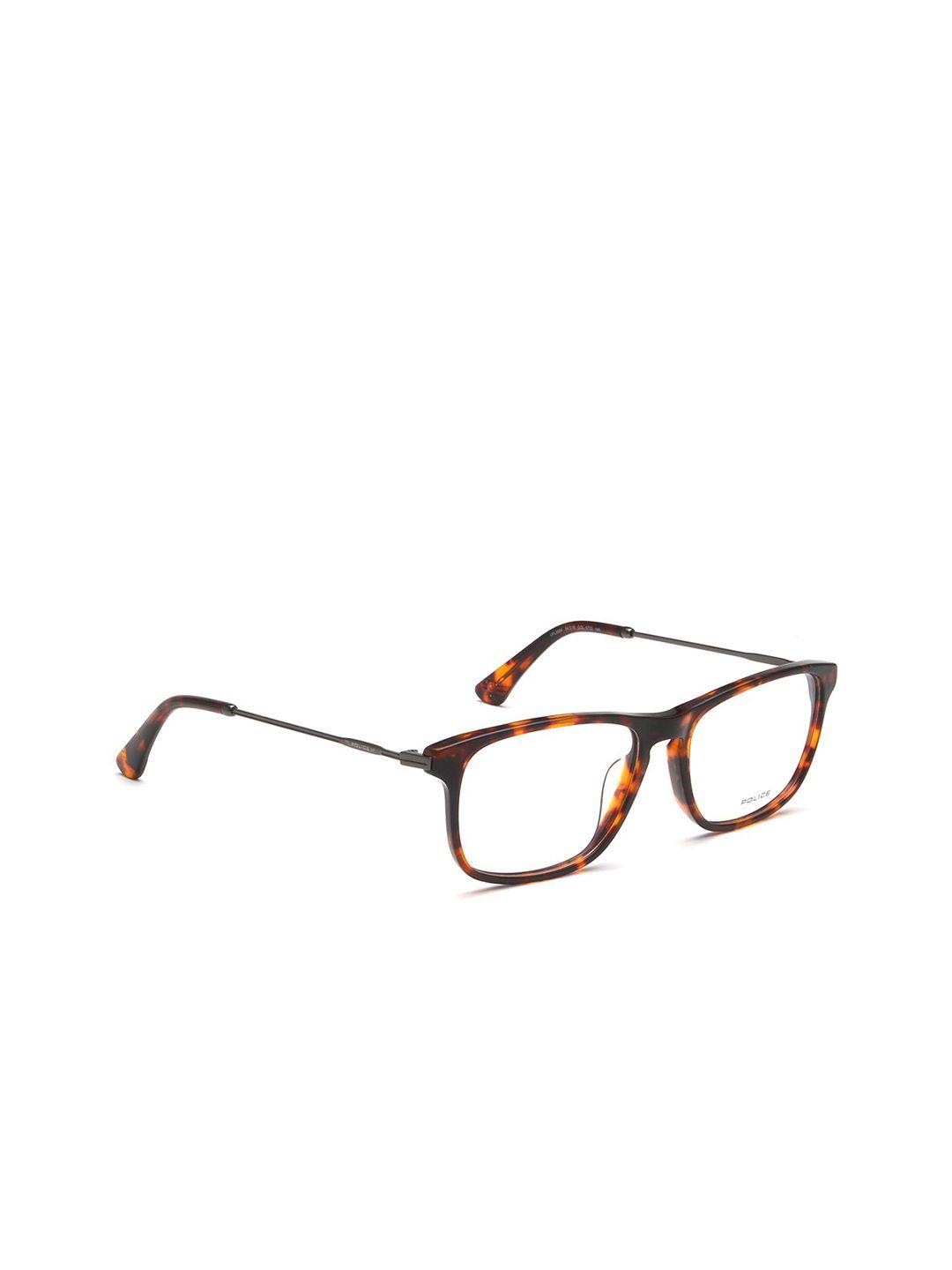 police men brown full rim square frames