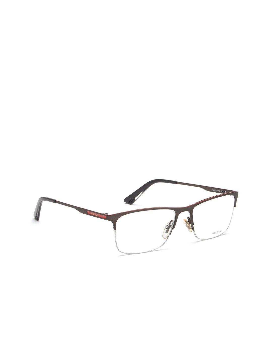 police men brown half rim square frames