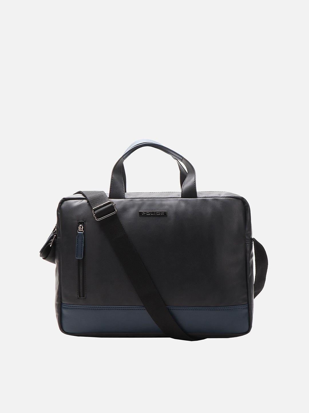 police men colourblocked leather messenger bag