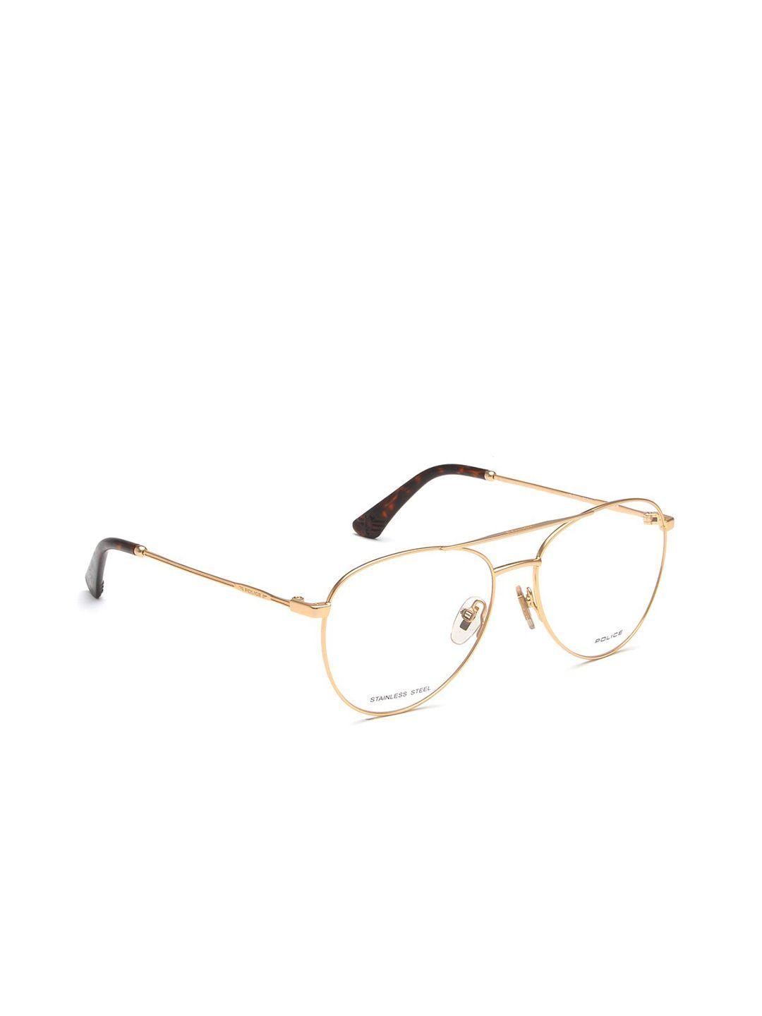 police men gold-toned & red full rim aviator frames