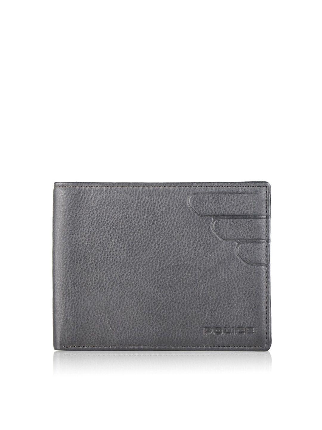 police men grey leather two fold wallet