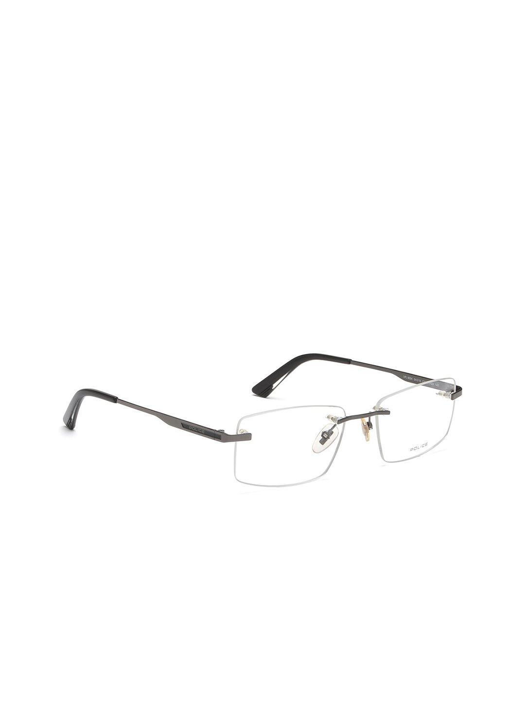 police men gunmetal-toned rimless rectangle frames vpl906k54k59fr