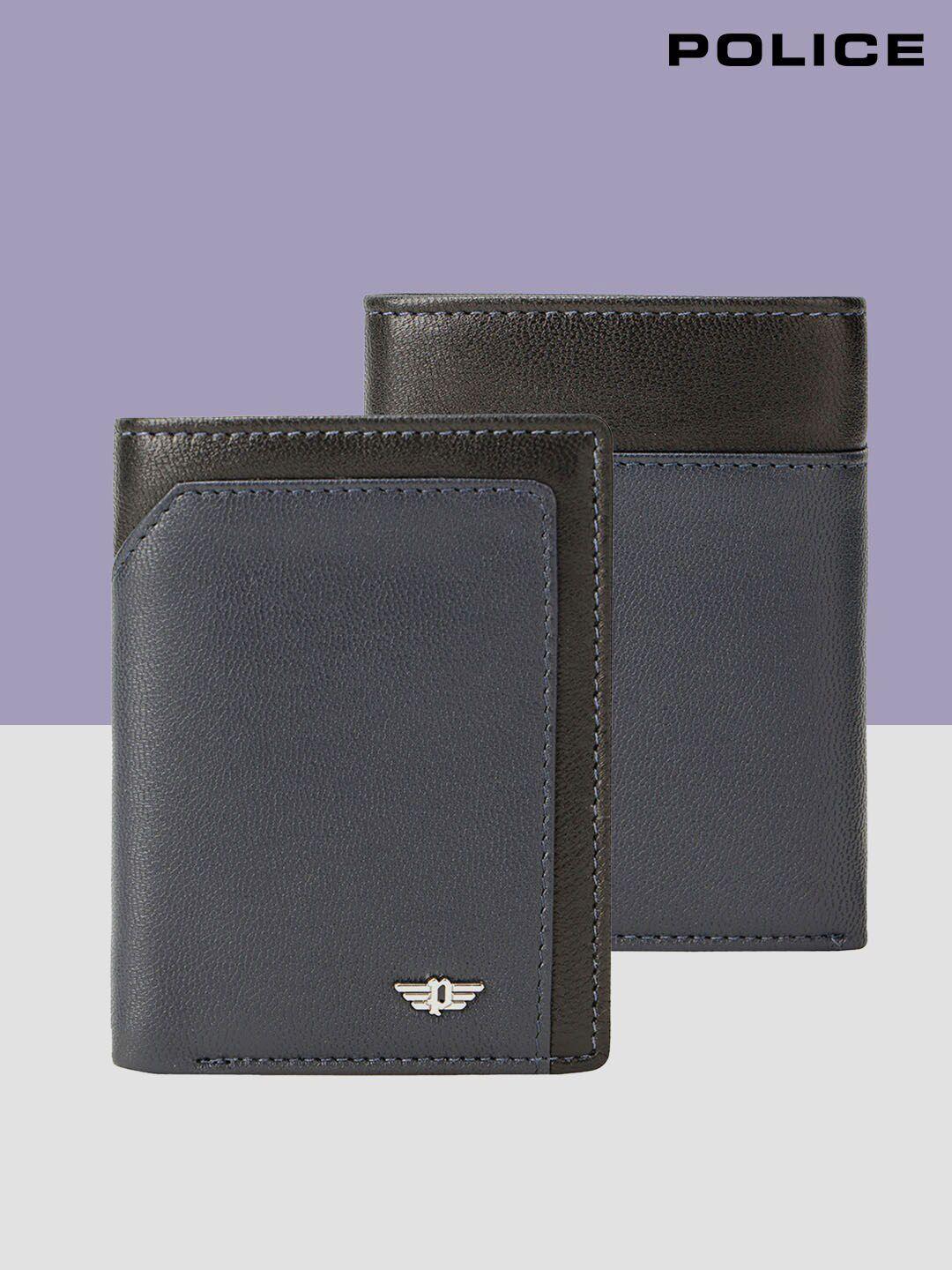 police men leather three fold wallet