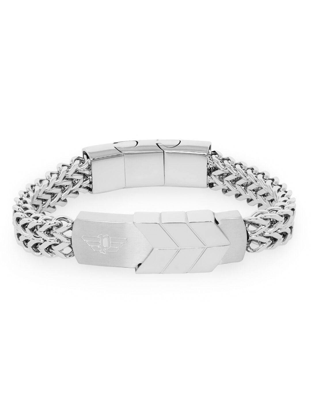 police men silver-toned bangle-style bracelet