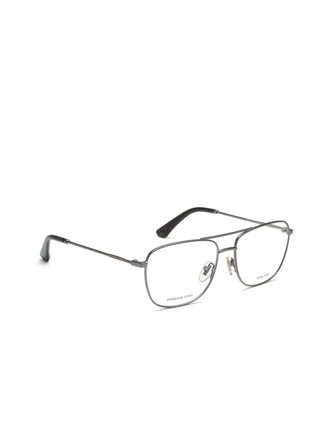 police men silver-toned full rim square frames