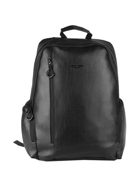 police oliver black medium textured laptop backpack