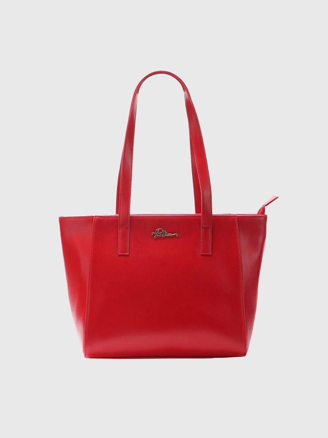 police red structured shoulder bag