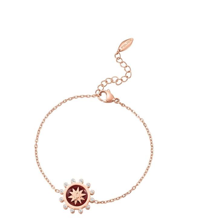 police rose gold stellar motif with red enamel & crystals bracelet