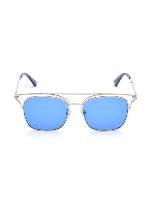 police spl575k54579bsg blue square sunglasses