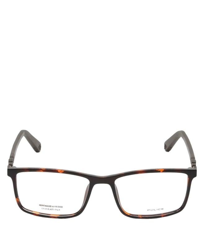 police vpl796k54978fr havana rectangular eye frames for men