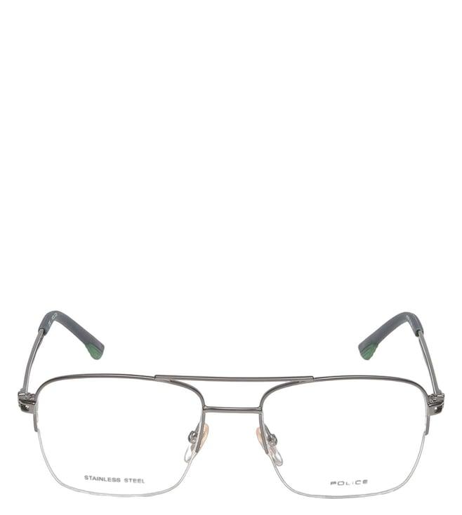 police vpl879a53568fr silver aviator eye frames for men