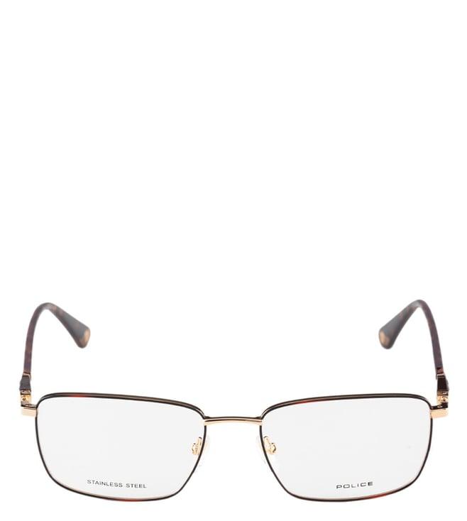 police vple97k56320fr gold rectangular eye frame for men