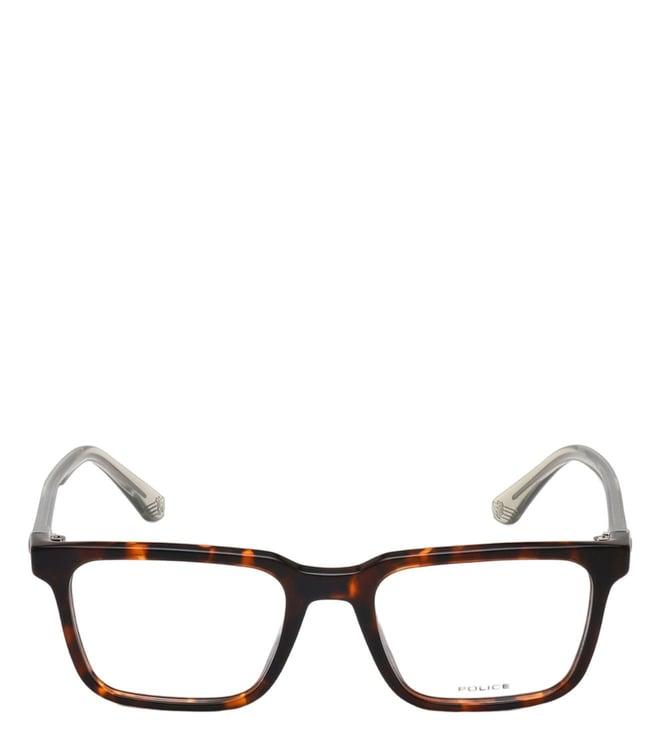 police vplf76k514blfr brown square eye frames for men