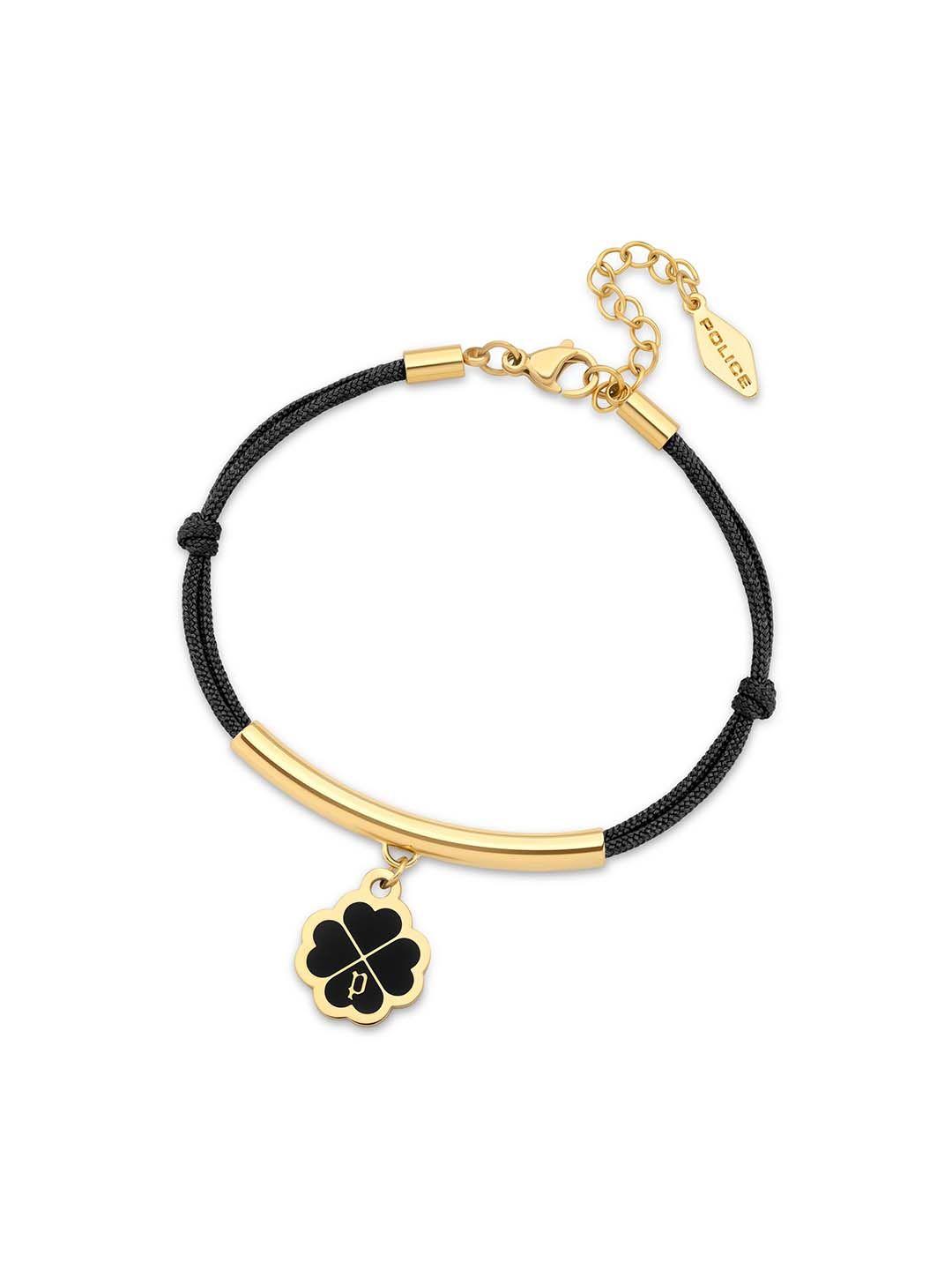 police women gold-plated stainless steel charm bracelet