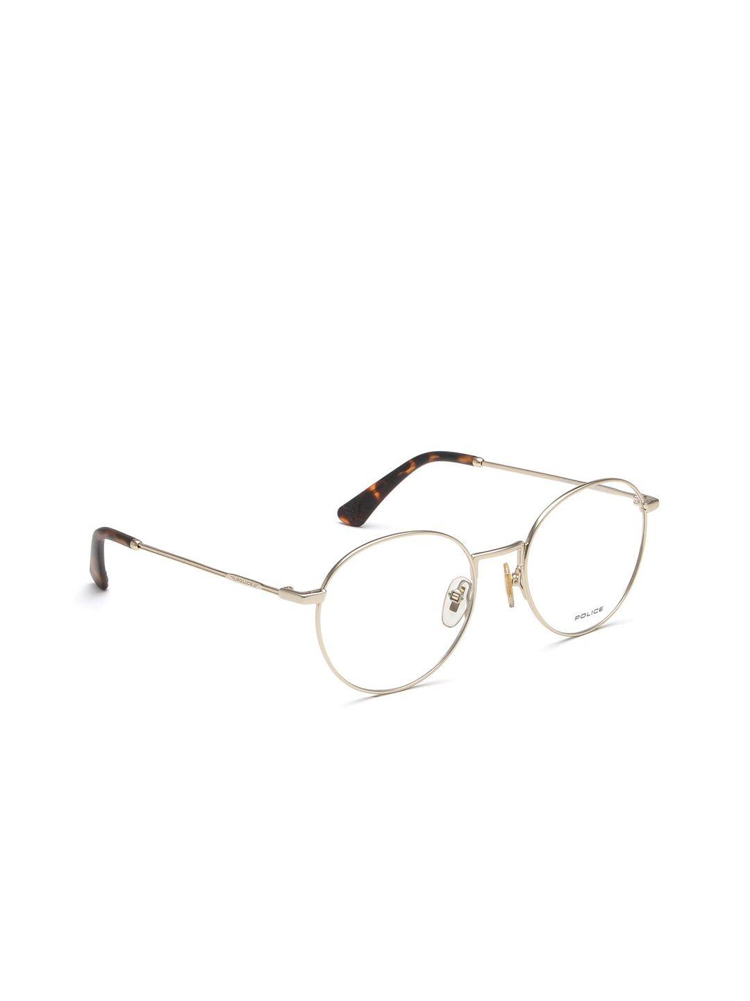 police women gold-toned & red full rim round frames