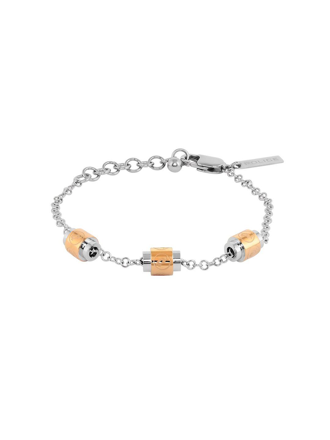 police women gold-toned & silver-toned link bracelet