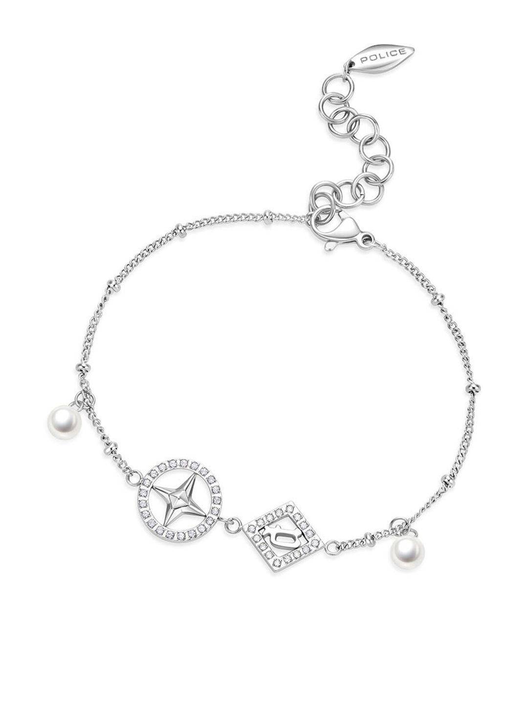 police women silver plated link bracelet