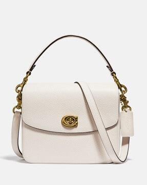 polished pebbled leather cassie crossbody