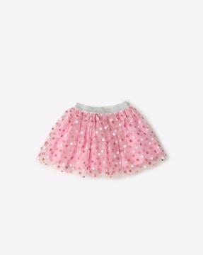 polka dot print flared skirt
