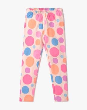polka dot print leggings with elasticated waist