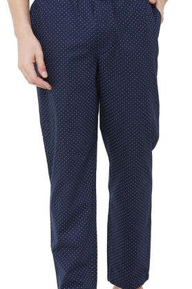 polka dots cotton men's pyjamas - navy